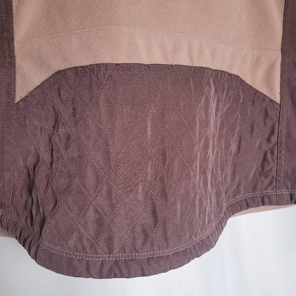 Eddie Bauer Sport Shop Fullzip Beige Taupe Fleece/ Canvas Jacket Women's Large - Picture 8 of 13